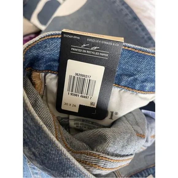 Levi's Denim 501 Crop Paint By Number Jeans in Blue🛑notforsale🛑 - Picture 6 of 7